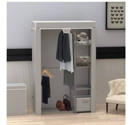 SimpleHouseware Portable Closet/Clothing Organizer Storage with Cover-Open box