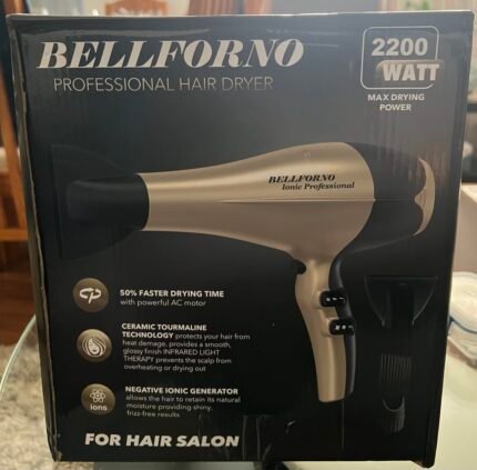 Bellforno Professional 2200W Ionic Hair Dryer -Open Box