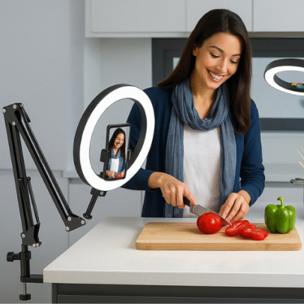 Overhead 10" Ring Light With Phone Mount Stand for Recording Streaming Photography With Remote- Never Used