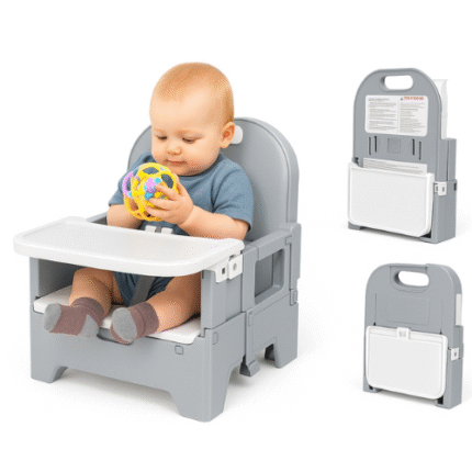 Portable Folding Baby Booster Seat with Tray for Travel & Eating - Never Used