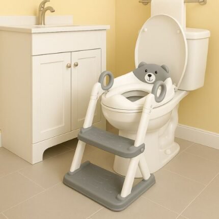 2-in-1 Potty Training Seat with Step Stool, Height Adjustable Toilet Seat for Toddler