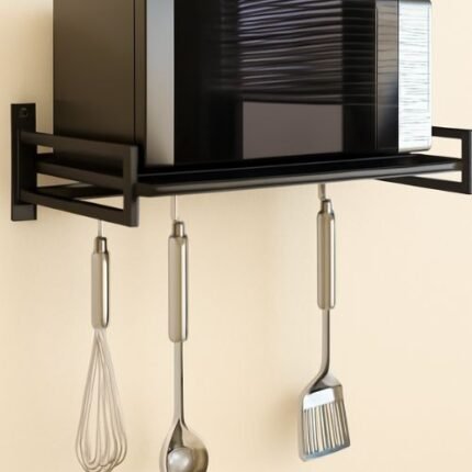 Heavy Duty Wall Mount Carbon Steel Microwave Rack Kitchen Storage - Never Used
