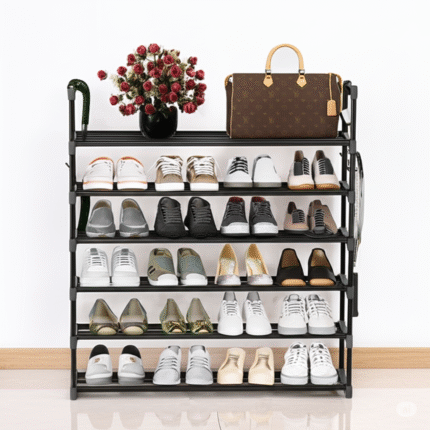 6-Tier Expandable Metal Shoe Rack Organizer - Never Used