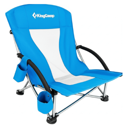 KingCamp Oversized Folding Low-Back Beach Chair with Cup Holde - Never Used