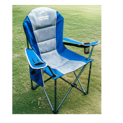 LANMOUNTAIN Heavy Duty Outdoor Folding Camping Chair with Cooler & Headrest - Never Used