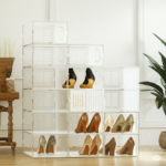 15 Pack Stackable Clear Shoe Organizer