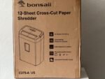 Bonsaii 12 Sheet Heavy Duty Crosscut Paper Shredder - Image 2