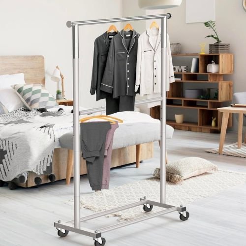Simple Houseware Standard Double Rod Garment Rack