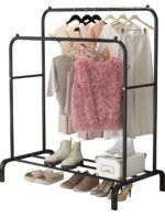 Garment Rack Freestanding Hanger Double Rods - Image 2