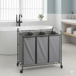 Premium 3 Bag Heavy Duty Rolling Laundry Sorter Laundry Sorter